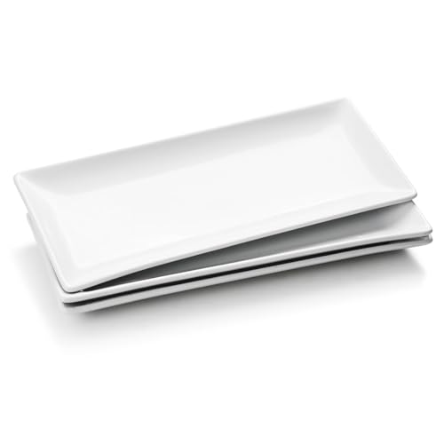 WishDeco Servierplatte 3er Set, Servierplatten Porzellan 35x15 cm,...