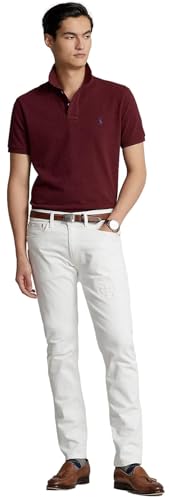 Image of POLO RALPH LAUREN Men's Classic Fit Mesh Pony Logo Polo Shirt (L, WineHtr)