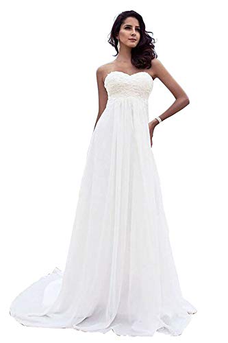 Babygirls Beach Wedding Dress Plus Size for Woman Long Wedding Dresses Lace Chiffion for Bride 2020 Pearls Bride Gowns Ivory