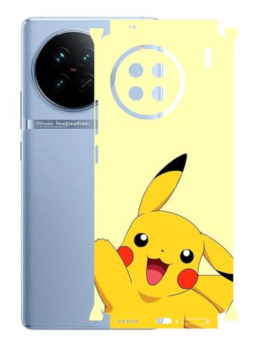 Image of AtOdds - VIVO X90 Mobile Back Skin Sticker - Lamination - Rear Screen Guard Protector Film Wrap (Coverage - Back+Camera+Sides) (Design - Pika)
