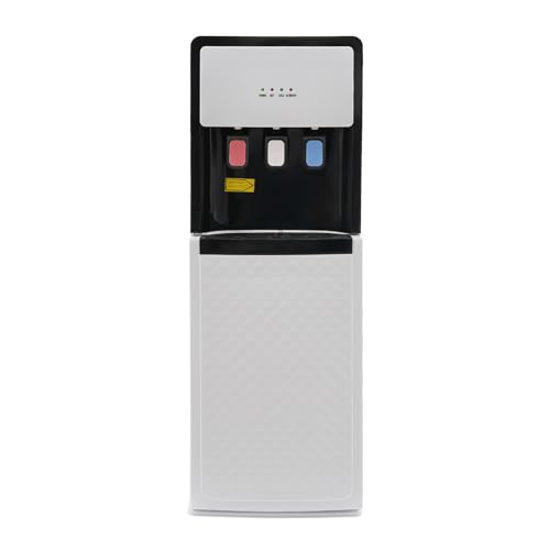 Bottom Loading Water Cooler Dispenser, Holds 2 & 5 Gallon Bottles, 3 Temperature Spouts, No Lift Bottom Loading, for Office, Home, Living Room, Coal Black (White)