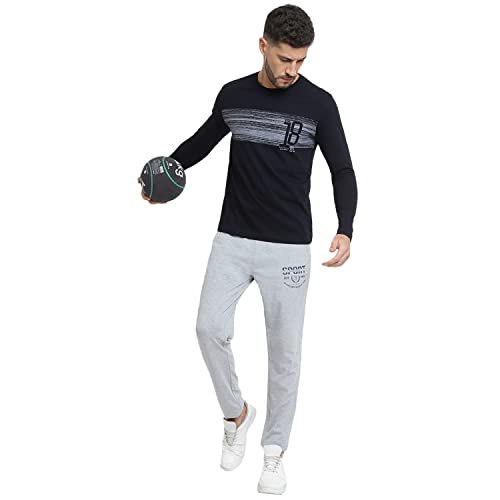 Image of Van Heusen Men Athleisure Regular Fit T-Shirt - Cotton Rich - Crew Neck, Long Sleeve, Printed