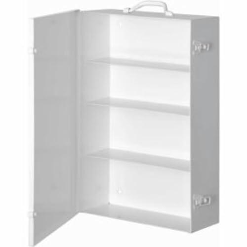 Durham 535-43 White Cold-Rolled Steel 11FX Industrial Empty First Aid Cabinet, 15' Width x 22' Height x 5-9/16' Depth, 4 Shelves