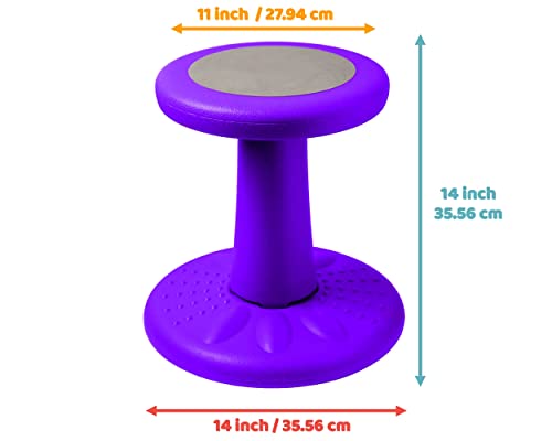 Image of Studico ActiveChairs - Kids Wobble Stool - Flexible Classroom Seating, Improves Focus, 14 inch Purple