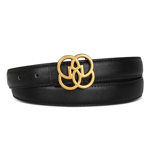Image of Aurolran Women's Leather Belt with Buckle - Ideal for Dresses, Jeans, and Coats
