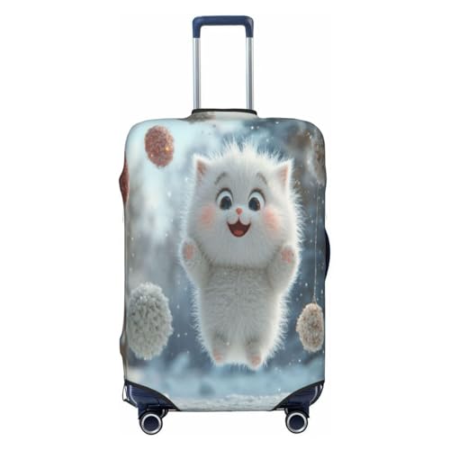 The Cat in The Snow Durable Luggage Cover Suitcase Protector Anti-Scratch Luggage Cover Fits 18-32inch Luggage, Black, L