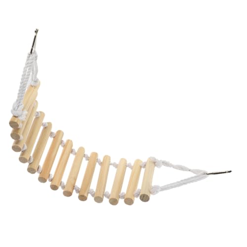 HAPINARY Hanging Reptile Ladder Wooden Climbing Toy Decorative Bridge Pet Accessory Natural Wood Material Safe for Chameleons Turtles Lizards
