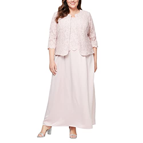 Image of Alex Evenings Womens Two Piece Mother of The Bride Dress with Lace Jacket