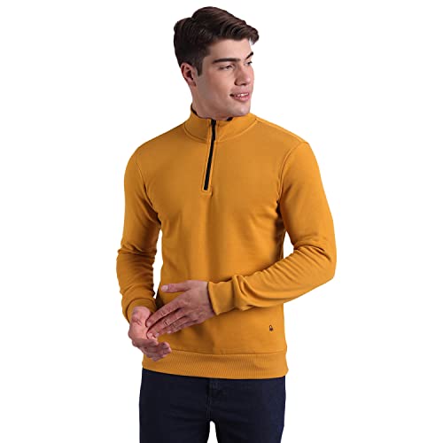 Image of United Colors of Benetton Men Cotton Blend Solid Slim Fit Tshirts (3019J7120I Yellow S)