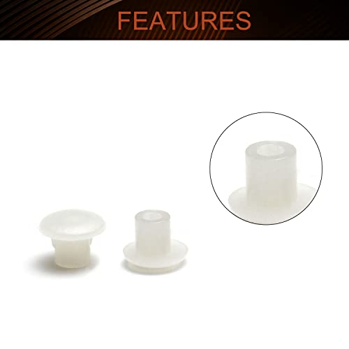 Image of MroMax 50Pcs Screw Cap Cover 3 /16inch Bottom Dia Fit for 4.5-5mm Diameter Hole Plastic Tube Cover Shelf Peg Hole Plugs for Cupboard Bookshelf Shelf Closet Cabinet Bracket Furniture Transparent White