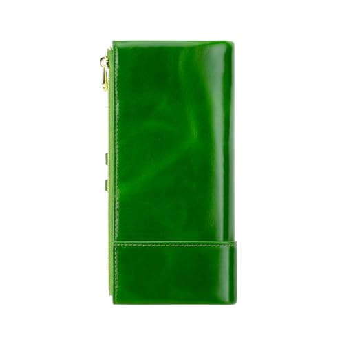 Image of Women's RFID Blocking Wallet Soft Leather Clutch Money Ladies Purse Slim Card Holder Organizer Zip Pocket (3013-Green)