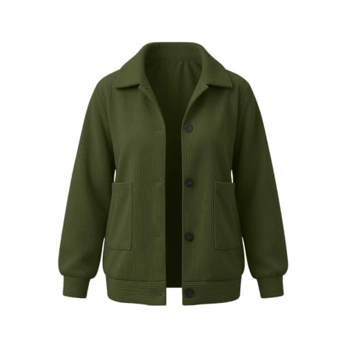 Gumipy Womens Corduroy Jacket Button Up Casual Collared Shirt Cropped Coats - image 7
