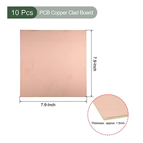 YOKIVE 10 Pcs PCB Copper Clad Board, FR4 Double-Sided Blank Circuit Boards, Great for Electronic Hobbies Etching - Image 2