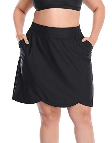 HDE Womens Plus Size Skort Skirt with Bike Shorts Active Golf Swim Skirt Pockets