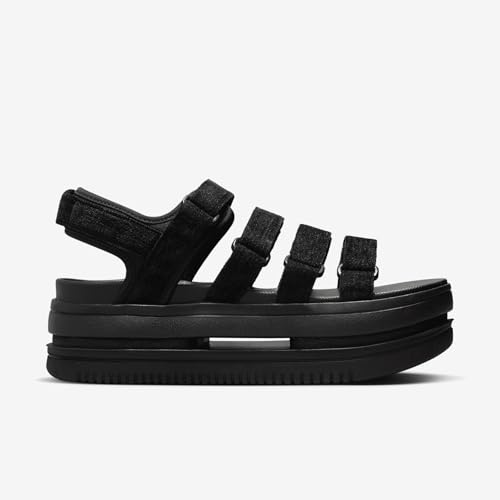 Image of Nike Icon Classic SE Women's Sandals (FJ2596-001, Black /Black /White) Size 9