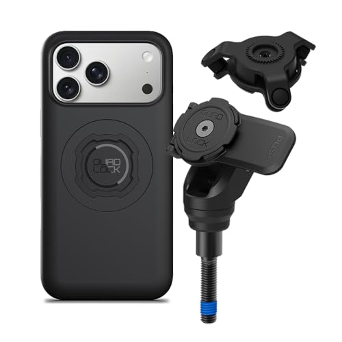 Image of Quad Lock Handlebar Clamp PRO Motorcycle Phone Mount with Vibration Dampener and MAG Phone Case for iPhone 17 Pro Max