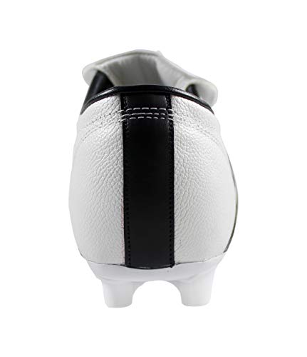 Manriquez Adult Soccer Cleats Cowhide Leather White/Black Firm Ground4
