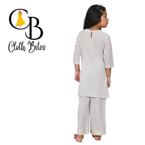 Image of Rayon Kurta Pant Set for Girl Child, Gota Work Kurti with 3 /4 Selvess, Round Neck Traditonal Dress,Ethnic Wear Kurti for Kids