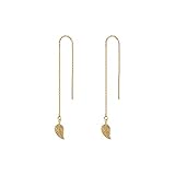 ♦ WUNDERSCHÖNES DESIGN--Die Durchzieher und Blätter/ Musiknote Anhänger machen das Schmuckstück zum ausgefallenen & stylischen Begleiter. Sehr elegant und chic, einfach durch das Ohrloch ziehen