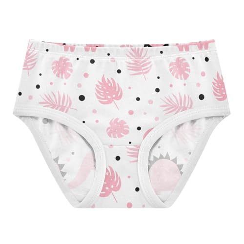 Cute Pink Dinosaurs White Toddler Underwear Custom 2t Cotton Panties for Girl Colorful Briefs Girls Undies