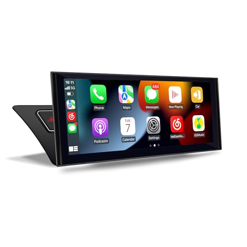10.25 inch touch screen for Audi A4 S4 B8 A5 S5 8T MMI 3G Wireless Car Play Android Auto iPhone Mirror Full Screen Android 13 Apps Netflix Spotify Prime Video