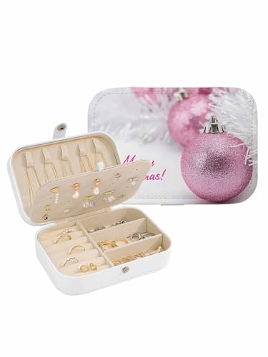 Merry Christmas Jewelry Organizer and Storage Box, Portable Travel Jewelry