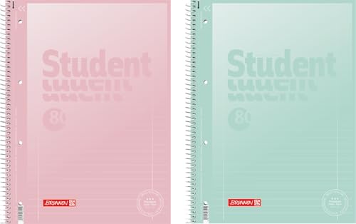BRUNNEN Collegeblock Premium Student „Pastell“ | A4, Lineatur...