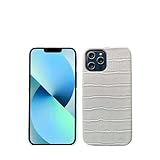 Matière : cuir PU. Étui de Protection en Cuir PU de Luxe à Motif Crocodile Compatible avec iPhone 17 Air(Blanc)