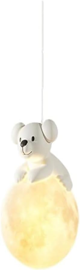 Lampe suspendue lune impression 3D et lustre LED blanc lait