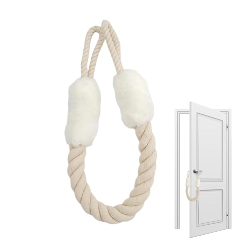 Blancs Arrêts de Porte en Corde Coton,Butée Anti-Pincement Sécurité,Cordons Stop Porte,Protection Enfants Animaux,Pour Poignées de Porte