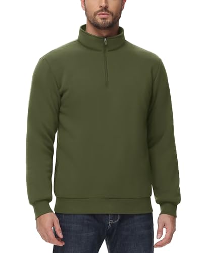 Boladeci Men's Quarter Zip Pullover Premium Sherpa Lined Sweatshirts Heavyweight Winter Cold Weather2