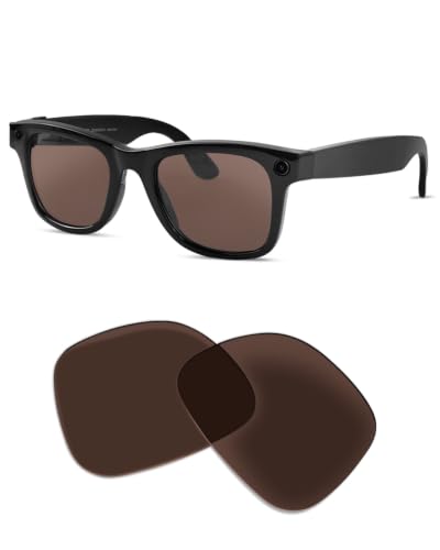Image of Replacement Polarized Lenses for Ray-Ban Meta Wayfarer | RW4008 & Gen 2 RW4012 Large (53-22), Smart Glasses Lenses Men Women