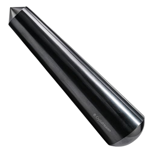 Image of Shungite (without facets) Crystal Wand - Pointed Crystal Wand for Energy Healing, Chakra Balancing, Meditation and Home Decor - Crystals and Healing Stones for Gift