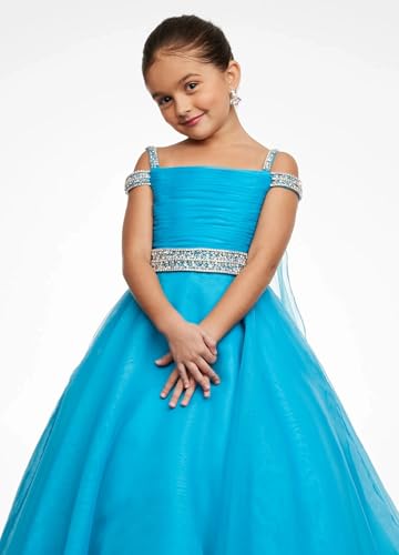 Girls Sequin Dress Formal Pageant Ruffle Prom Floor Length Birthday Party Kids Organza Prom Ball Gowns2