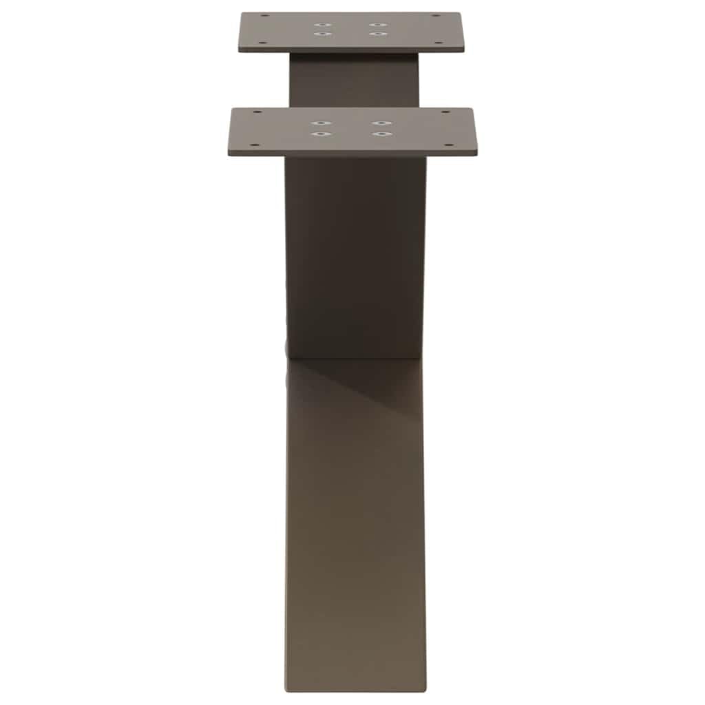 Gambe per tavolo centrale, forma a X, in acciaio, 50 cm, set da 2 pezzi