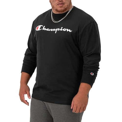 Image of Champion Men's Long Sleeve T-shirt, Classic T-shirt for Men (Reg. Or Big & Tall)