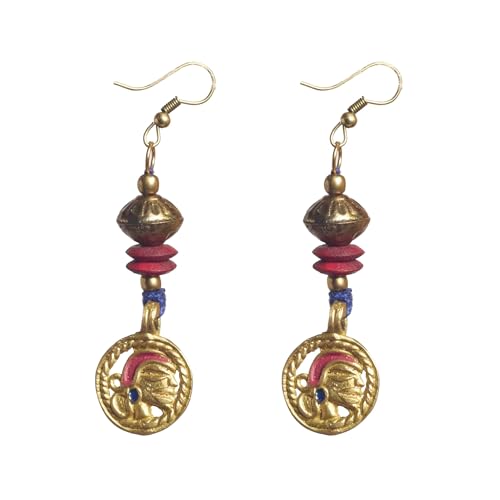 Image of Royal Queen & Empress Handcrafted Tribal Dhokra Earrings Collection for Women - Statement Ethnic Designs in Multiple Colours