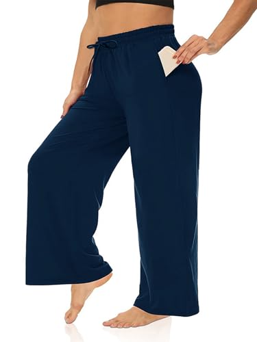 Pantalon grande taille ample anti-frottement à taille haute stretch