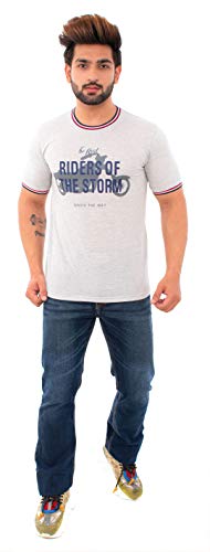 Image of Men's Printed Cotton Short Sleeves Round Neck T-Shirt