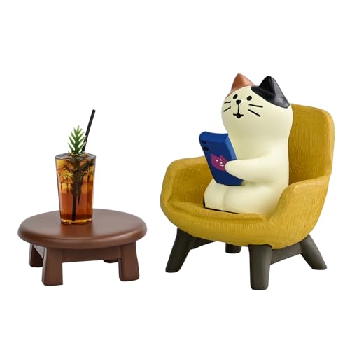Best Type of Sofa for Cat Owners: Durable, Stylish, and Pet-Friendly Choices 3 Mevodeata Cute Cat Playing Phone on Sofa and Drinking Coffee Figurine for Office Home Decor - Cute Cat Gift for Cat Lovers