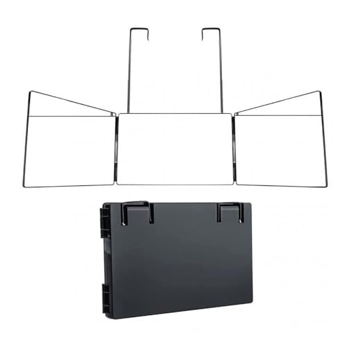 LUSKSk Klappspiegel Friseurspiegel Faltbarer wandmontierter Kosmetikspiegel für Frisur Rasur und Make-up Badezimmerspiegel 30 5 x 2 8 x 19 5 cm schwarz