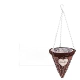 Panier mural suspendu - tresse de banane sur une armature métallique robuste, panier en osier à fleurs suspendu