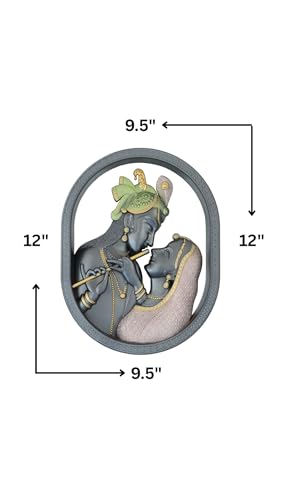 Image of Shilp Kala Radha Krishna Wall Hanging Decorative Photo Frame Idol (BLACK)