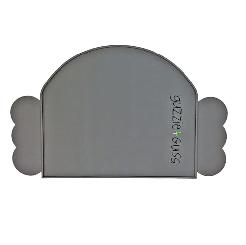 Image of guzzie+Guss Perch Silicone Table Chair Placemat, Made of Food Grade Silicone, Easy to Clean, Dishwasher Safe, Grey, 9x15 Inch (Pack of 1)