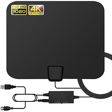 2023 TV Aerial Indoor 150+ Miles Range 4K 1080P HD VHF UHF,with Amplified Signal Booster Support All TV's Cover