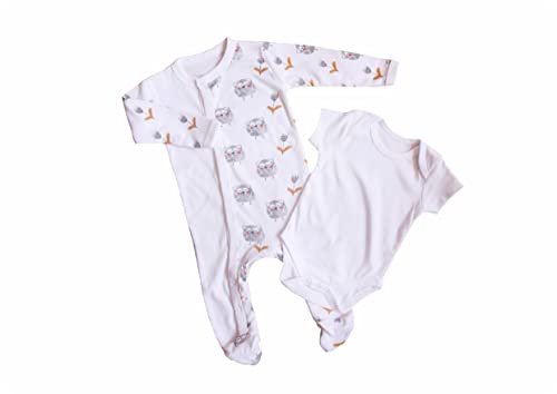 Picksparrow Soft Cotton Baby Clothes/Onesies/Bodysuits/Rompers/Newborn Essentials (Pack of 2) (Plain – Front open Combo)