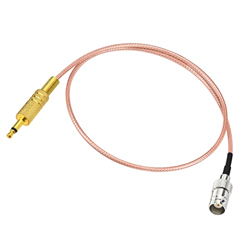 Eightwood BNC Female to 3.5mm 1/8” Mono TS Male Plug Stereo Adapter Coaxial Power Audio Cable 1.6 Feet for Shortwave Radio