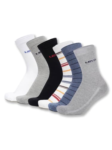 Image of Levi's Men's Cotton Stretch Crew Length Half Terry Socks with Cushioned Sole (Pack of 3)