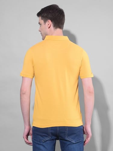 Image of Dollar Men's Pack of 1 Solid Cotton Blend Polo Neck T-Shirt