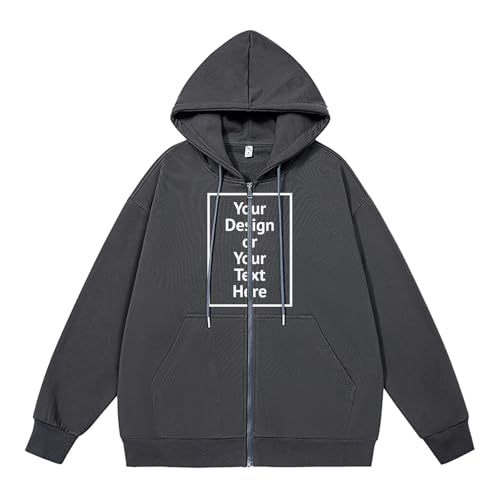 Men's Oversized Zip Up Hoodies Heavyweight Fleece Full Zip Plain Pullover Hoodie Sweatshirt Fall Casual Sweatshirts3